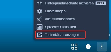 Tastenkuerzel Jitsi Meet